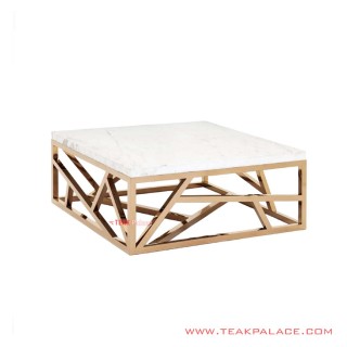 Meja Tamu Ripon Rangka Kaki Emas Daun Marmer Meja Tamu Ripon Rangka Kaki Emas Daun Marmer