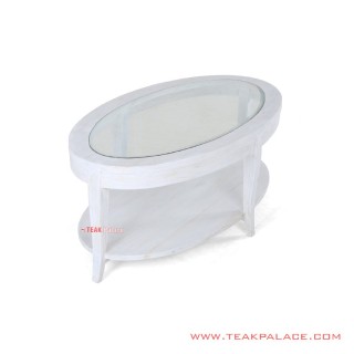 Coffe Table Ovale Duco Putih Minimalis Coffe Table Ovale Duco Putih Minimalis