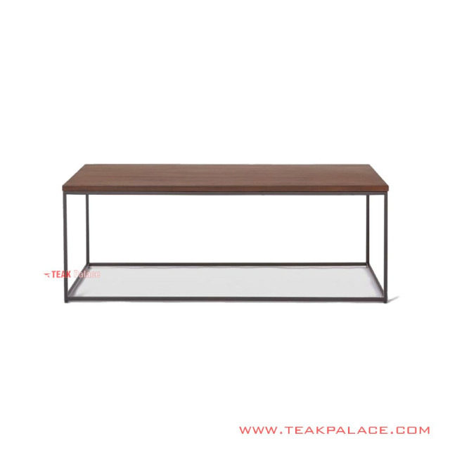 Meja Tamu Minimalis Modern Rangka Besi Top Daun Kayu Jati Salak Brown Tua Seri Aespa Meja Tamu Minimalis Modern Rangka Besi Top Daun Kayu Jati Salak Brown Tua Seri Aespa