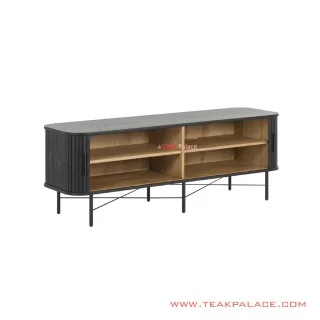 Sideboard Jati Minimalis Hitam Ivina 200 Cm