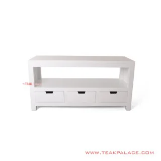 Bekasi Meja TV Minimalis Jati Putih
