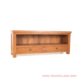 Meja TV Siger 2 Laci Kayu Jati Minimalis