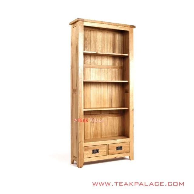Lemari Rak Buku Hiasan Jati Natural Seri Tangerang