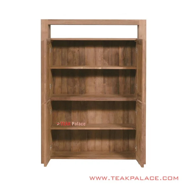 Lemari Rak Buku Pajangan Kayu Jati Natural Seri Malang