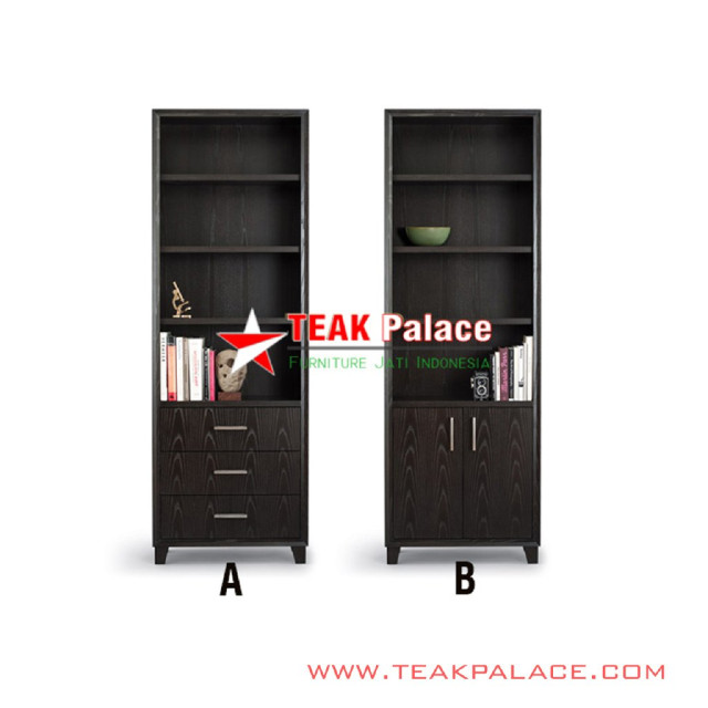 Rak Buku Pajangan Kayu Jati Hitam Seri Aries Rak Buku Pajangan Kayu Jati Hitam Seri Aries