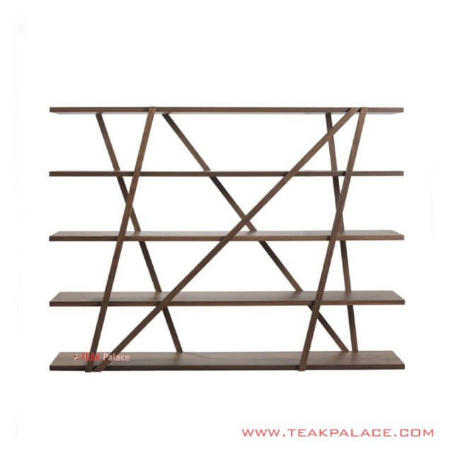 Rak Buku Pajangan Seri Castala Jati Salak Brown Rak Buku Pajangan Seri Castala Jati Salak Brown