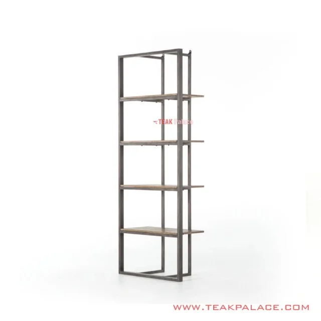 Rak Pajangan White Wash Rustic Minimalis Seri Brandon Rangka Besi