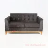 Sofa Jati Minimalis Hitam 2 Dudukan Seri Riau