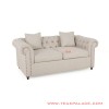 Sofa Chesterfield 2 Dudukan Warna Cream Linen