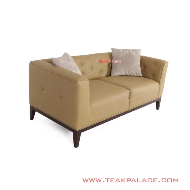 Kursi Tamu Minimalis Kulit Coklat 2 Dudukan Seri Bekasi