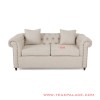 Sofa Chesterfield 2 Dudukan Warna Cream Linen