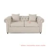 Sofa Chesterfield 2 Dudukan Warna Cream Linen
