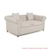 Sofa Chesterfield 2 Dudukan Warna Cream Linen