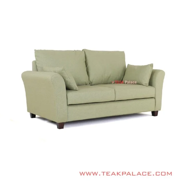 Sofa 2 Dudukan Black Walnut Seri Malang Hijau