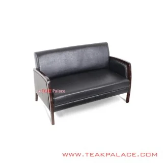 Kursi Tamu 2 Dudukan Kulit Oscar Hitam Seri Kuta