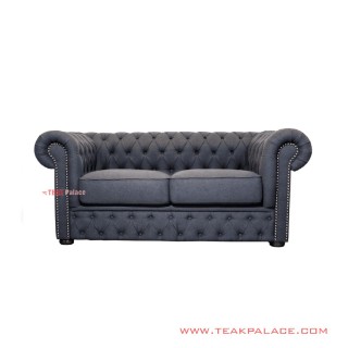 Sofa 2 Seater Chesterfield Mewah Grey Jati Minimalis Sofa 2 Seater Chesterfield Mewah Grey Jati Minimalis