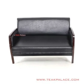 Kursi Tamu 2 Dudukan Kulit Oscar Hitam Seri Kuta