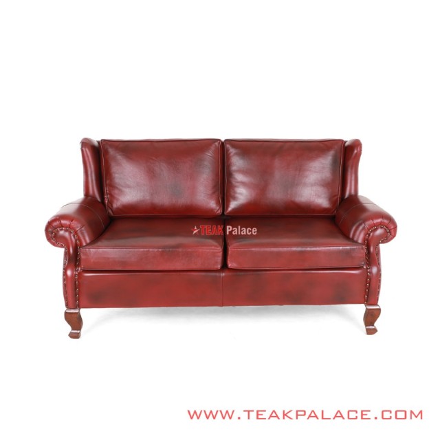 Sofa 2 Dudukan Kayu Jati Black Walnut Seri Sella Kulit Oscar Sofa 2 Dudukan Kayu Jati Black Walnut Seri Sella Kulit Oscar