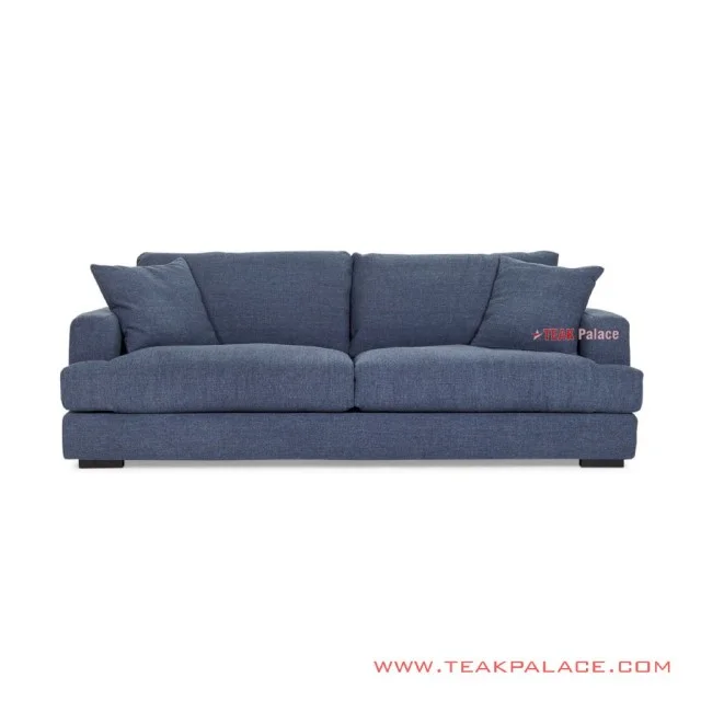 Sofa Tamu 2 seater Kayu Jati Hitam Rivoli Denim Sofa Tamu 2 seater Kayu Jati Hitam Rivoli Denim