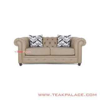 Sofa Chesterfield Kulit 2 Dudukan