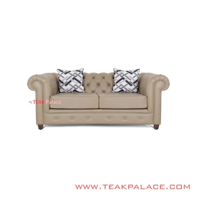 Sofa Chesterfield Kulit 2 Dudukan