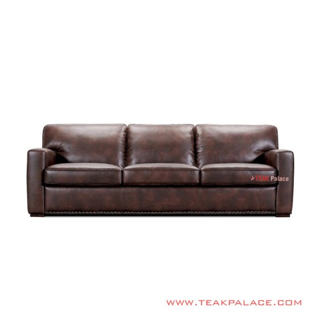 Hito Sofa Tamu Jati Minimalis Coklat 3 Seater
