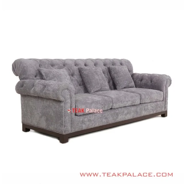 Sofa Abu-Abu Mewah Robinson 3 Dudukan Sofa Abu-Abu Mewah Robinson 3 Dudukan