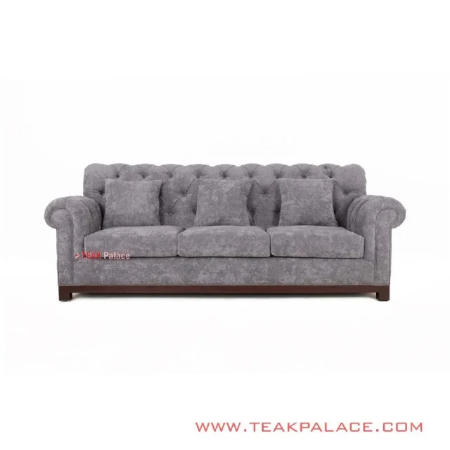 Sofa Abu-Abu Mewah Robinson 3 Dudukan Sofa Abu-Abu Mewah Robinson 3 Dudukan