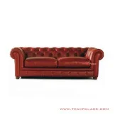 Sofa 3 Dudukan Merah Chesterfield