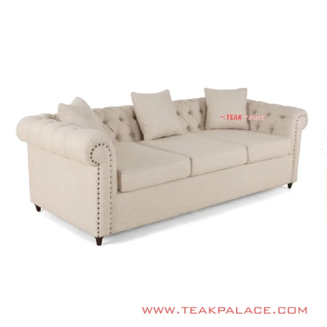 Sofa ChesterField 3 Dudukan Rivoli Linen