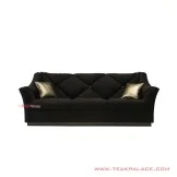 Sofa Jati 3 Seater Black Minimalis Seri Carlo