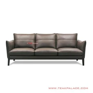 Sofa Leather Ariana Kayu Jati Hitam Sofa Leather Ariana Kayu Jati Hitam