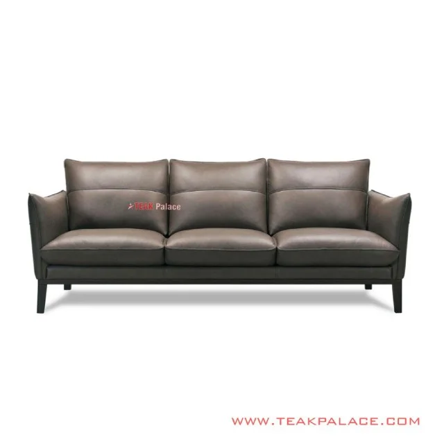 Sofa Leather Ariana Kayu Jati Hitam