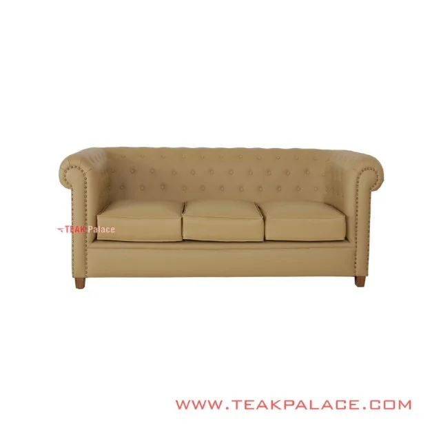 Sofa Chesterfield Jati 3 Seater Beige
