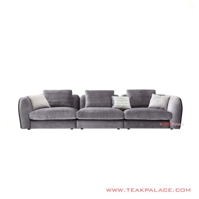 Sofa Tamu 3 Seater Minimalis Grey Genta