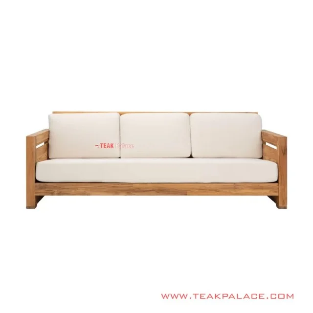 Sofa Betawi Minimalis Kayu Natural Rivoli Linen