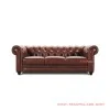 Sofa Tamu Chesterfield Oscar Brown Minimalis Jati