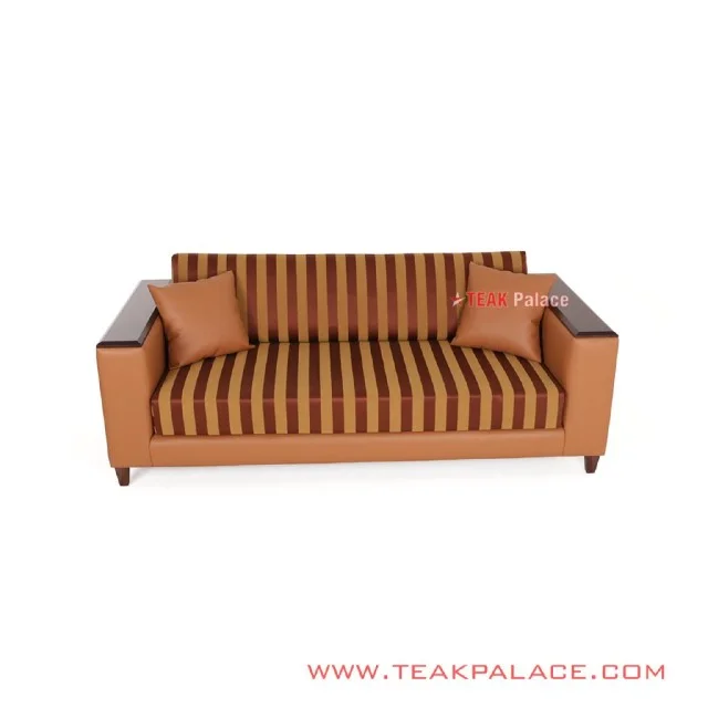 Sofa Vintage Minimalis 3 Dudukan Garis Orange Sofa Vintage Minimalis 3 Dudukan Garis Orange