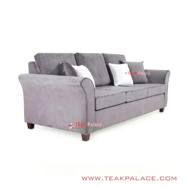 Sofa Kursi Tamu Minimalis Jati 3 Dudukan Seri Malang Grey