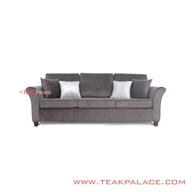 Sofa Kursi Tamu Minimalis Jati 3 Dudukan Seri Malang Grey