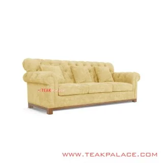 Sofa Mewah 3 Dudukan Robinson Kuning 