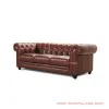 Sofa Tamu Chesterfield Oscar Brown Minimalis Jati