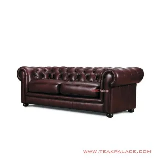 Sofa Chesterfield Coklat Tua Minimalis 3 Seater Sofa Chesterfield Coklat Tua Minimalis 3 Seater