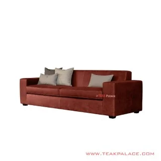 Sofa Davina Jati 3 Seater Mewah Red Minimalis Oscar Sofa Davina Jati 3 Seater Mewah Red Minimalis Oscar