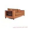 Sofa Vintage Minimalis 3 Dudukan Garis Orange