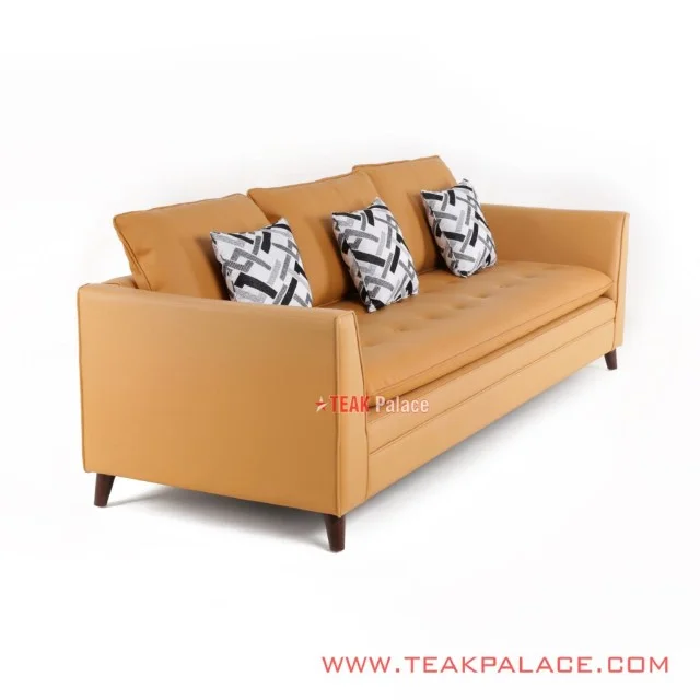 Sofa 3 Seater Kulit Seri Vania Terracotta Sofa 3 Seater Kulit Seri Vania Terracotta