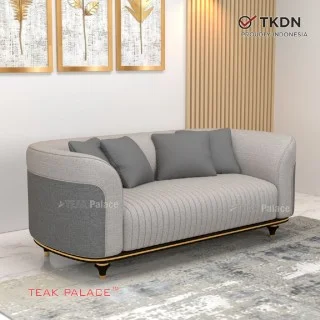 Sofa Mewah Minimalis 2 Dudukan Nias Abu-Abu TKDN