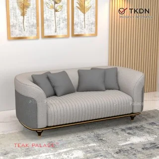 Sofa Mewah Minimalis 2 Dudukan Nias Abu-Abu TKDN