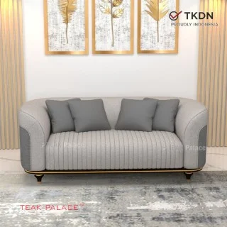 Sofa Mewah Minimalis 2 Dudukan Nias Abu-Abu TKDN Sofa Mewah Minimalis 2 Dudukan Nias Abu-Abu TKDN