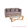 Sofa Santai Meja Tamu Kayu Jati Top Kaca Seri Kemang